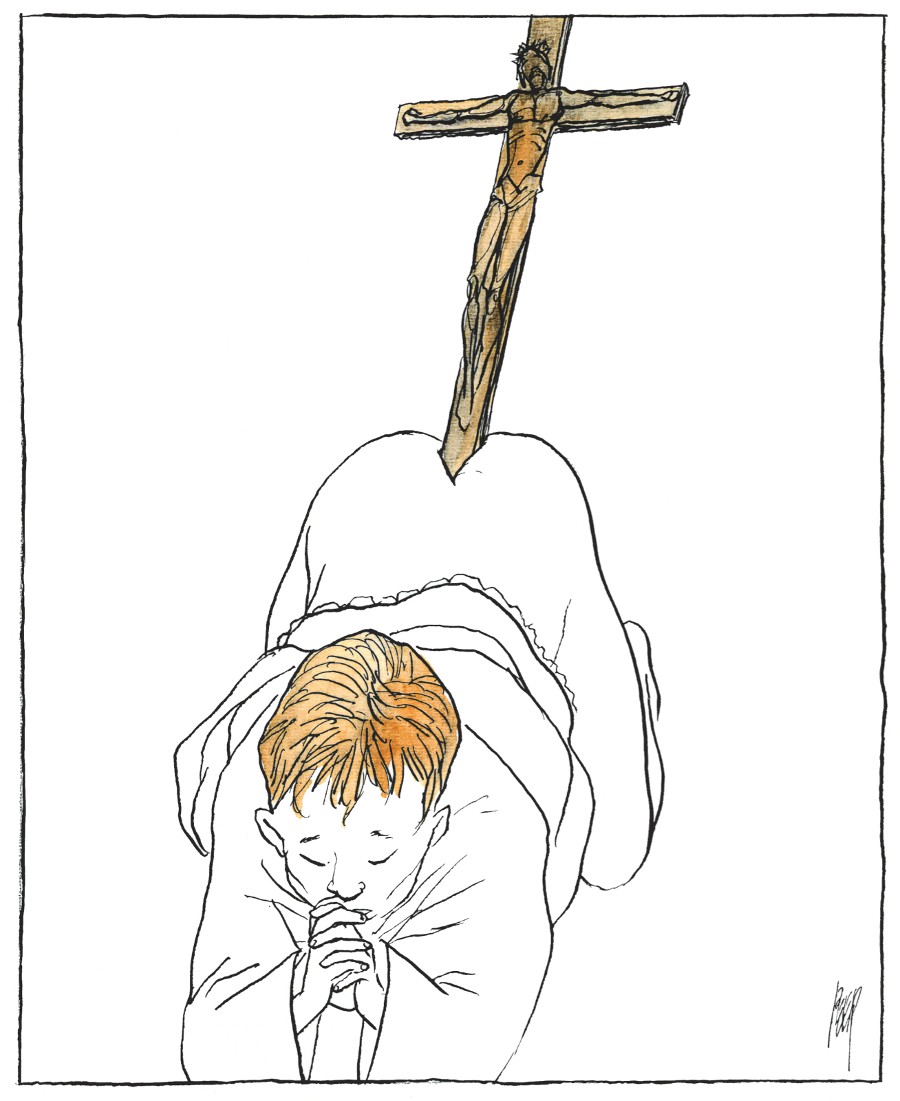 Voor deze prent uit VN van 20 maart 2010 kreeg Van Straaten de Inktspotprijs. 'Die was ongewoon fel voor mijn doen. Ik weet niet precies waarom. De hypochrisie, denk ik.'