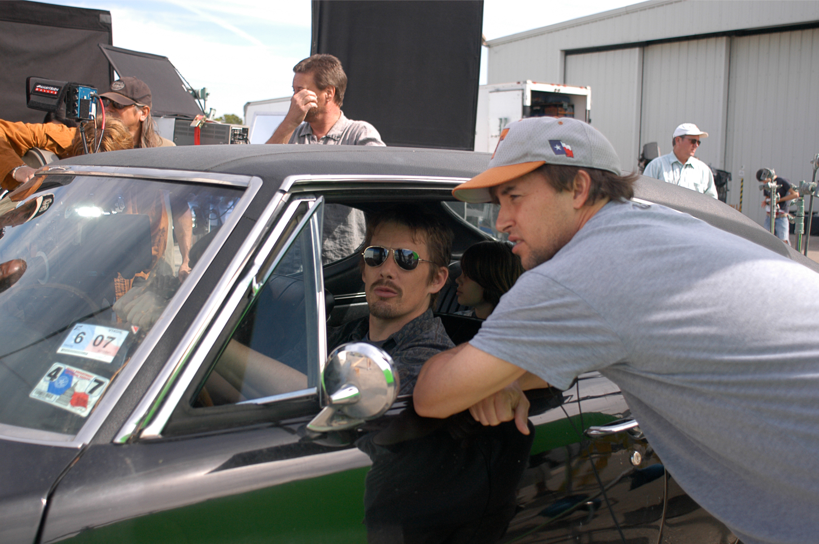 Linklater en Hawke op de set van 'Boyhood'