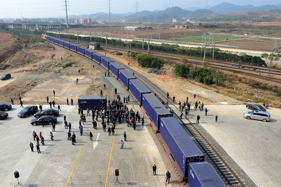 Van China naar Spanje: De goederen vanuit Yiwu rijdt in 21 dagen naar Madrid. Foto: Imaginechina/HH