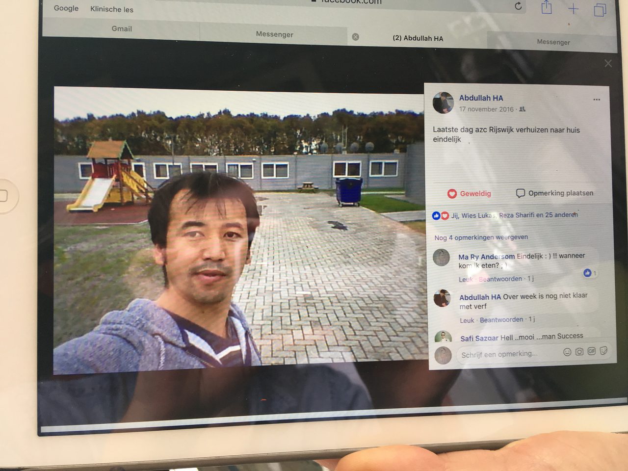 Beeld van het facebookprofiel van Abdullah
