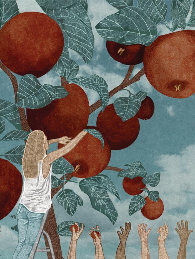 vrouw eet appels